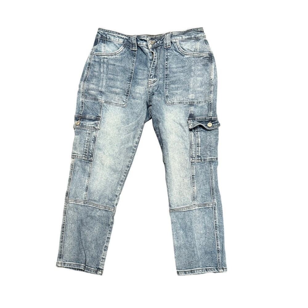 KanCan Avery Straight Leg High Rise Cargo Jeans size 11/29